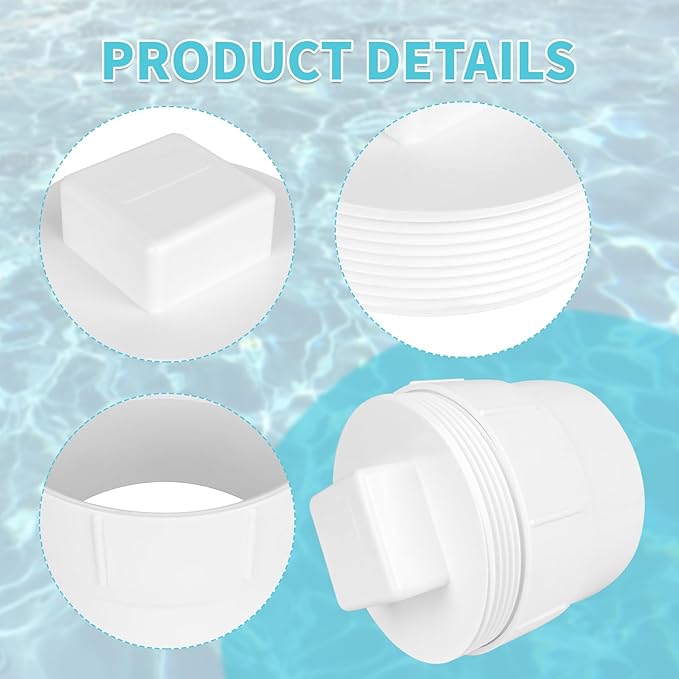 2 Pack 4" PVC Sewer Cleanout Adapter with Plug Pipe Fitting, UPOW DWV Flush Sewer Cleanout Cap Fit for 4 Inch Drainage Piping System, PVC Drain Covers for Outdoor Garden