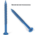 1/4 x 3-3/4 Inch 27Pcs Concrete Screws, Flat Head Screw Anchor with Drill Bit, for Masonry, Block, Brick, Cement, Stucco, Diamond Point