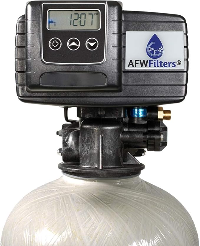 AFWFilters Digital pH 10 Water Neutralizer Backwashing System with Fleck 5600SXT 3/4" Stainless Steel Bypass