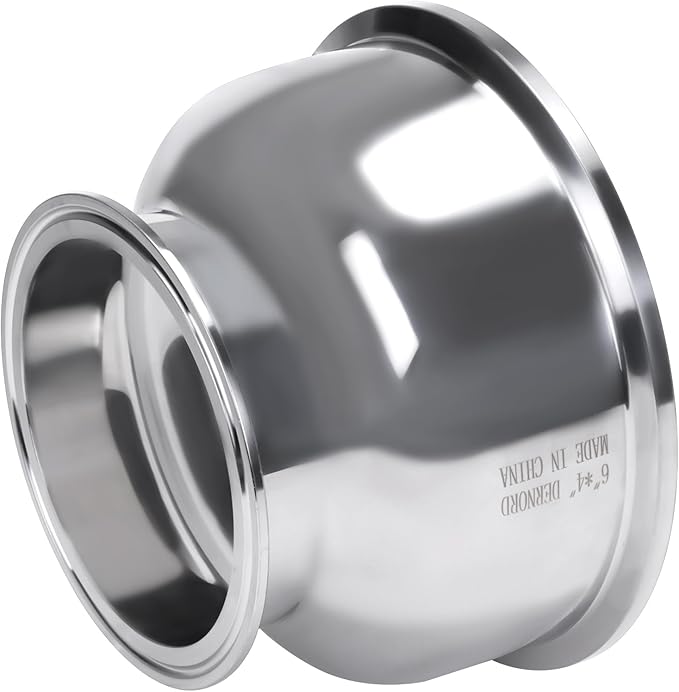 DERNORD Tri Clamp Bowl Reducer Sanitary Fitting Stainless Steel 304 (Tri Clamp Size: 6 inch x 4 inch)