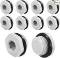 5-Pack Inner Hex Head Pipe Plug End Cap, M16x1.5mm Nylon Garden Hose Stopper Connector Plug with Sealing Ring for Terminating Pipe Ends [White]
