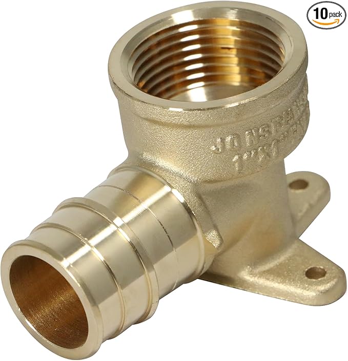 10 Pcs XFITTING 1 Inch Pex A x 1 Inch Female NPT Drop Ear Elbow, F1960 Expansion Drop Ear Elbow, 29-6-8=10XX