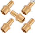 5pcs Brass Hose Barb Fittings 1/2 Inch to 1/2 Inch NPT Male Thread Adapter Connector for Air, Water, Fuel Line - 1/2" Barb 1/2" NPT