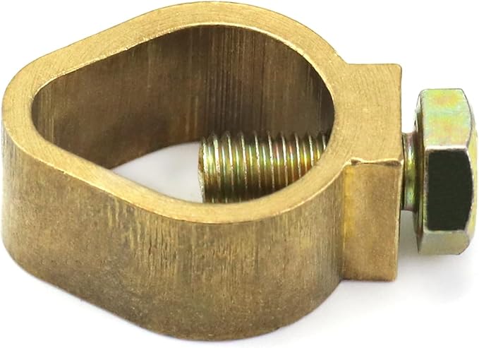 QWORK Direct Burial Ground Rod Clamp, 10 Pack 3/4" Diameter Copper Mechanical Connectors