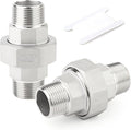 TAISHER 1PCS 304 Stainless Steel Union，1/2" NPT Male x 1/2" NPT Male Cast Pipe Fitting