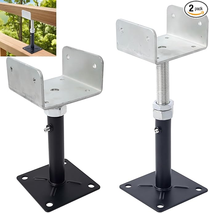 2 Pack U-Shaped Floor Jack for 4x2, 4x4, 4x6 Joists - Adjustable Steel Telepost with U-Head, Mini Screw Jack, Post Jack.6-9 Inch Adjustment Range.
