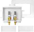 EFIELD Double Drain Washing Machine Outlet Box, 1/2-inch Pex-A Expansion Inlet, Single Control Valve, Stainless Steel Water Hammer Arrestor,(WM019)