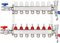 GCCSJ 7 Loops PEX Manifold Radiant Floor Heating Set Stainless Steel Heated Hydronic Heating