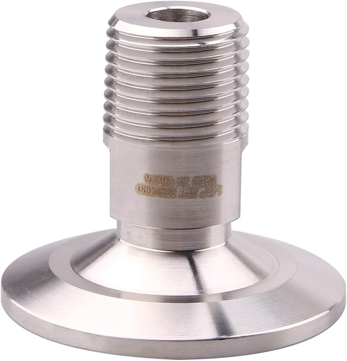 DERNORD 1.5''Tri clamp Adapter to 1/2 inch MNPT Thread Ferrule Sanitary Pipe Fitting