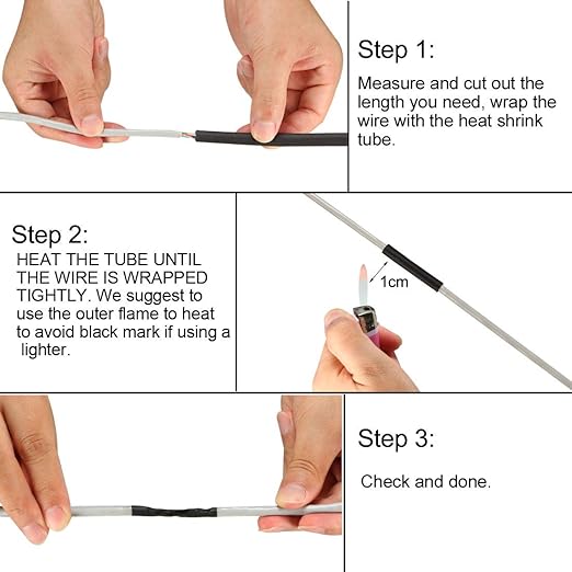 uxcell Heat Shrink Tubing, 2"(50mm) Dia 80mm Flat Width 2:1 Rate Shrinkable Tube Cable Sleeve 1m - Black