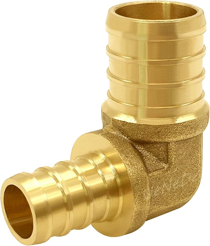 10PCS LF Brass 3/4 to 1/2 Inch PEX Reducer 90 Degree Elbow Barb Coupling Pipe Crimp Fitting