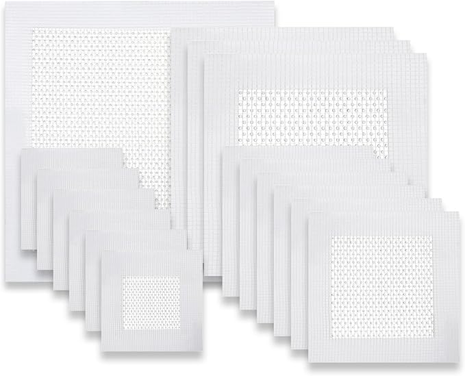 Dry Wall Patch Kits, 16 PCS Self-Adhesive Drywall Repair Kit of 2/4/6/8 Inch, Sturdy & Easy to Use for Wall Repair