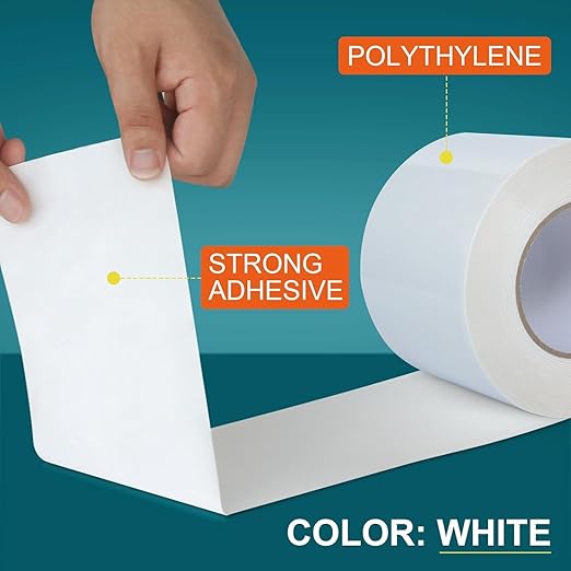 Golden Fox Vapor Barrier Tape, 2 Pack 4'' x 180' Roll, 9 Mil White Polyethylene Moisture and Vapor Barrier Seam Tape for Crawl Spaces, Marine Use, Insulation Tape, Underlayment & More, Waterproofing