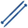 Wensilon(30 PCS) 1/4" * 4" Slotted Hex Concrete Screws Anchor Blue Hexagon Head for Anchoring to Masonry, Block or Brick Stucco