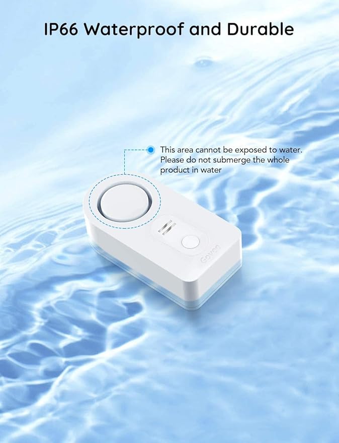 Govee Water Leak Detectors 5 Pack, 100dB Adjustable Audio Alarm Sensor, Sensitive Leak and Drip Alert, for Kitchen Bathroom Basement (Cannot Connect to Wi-Fi Directly)
