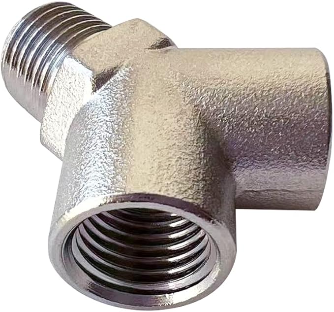 Nickel Plated Brass Pipe Fitting Wye Tee Y Shape 3 ways Connector, 1/4" NPT Female x 1/4" NPT Female x 1/4" NPT Male, Pack of 2