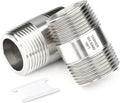 TAISHER 2PCS Stainless Steel Pipe Fittings, 1" NPT Male x 1" NPT Male Threaded, 2" Length Thickened Nipple Cast Pipe