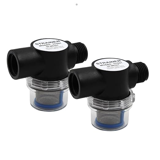 SEAFLO Water Pump Inline Strainer Filter (51S01) - 1/2" NPSM Inlet/Outlet - RV Replacement- Compatible, Shurflo, and WFCO Pumps (2-Pack)