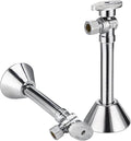 2-PCs HeSun Angle Stop Valve with 5-Inch Copper Sweat Tube Extension, 1/2" Sweat x 3/8" OD Compression Angle Stop, 1/4 Turn Shut Off Valve for Bathroom(VALVE145-2)