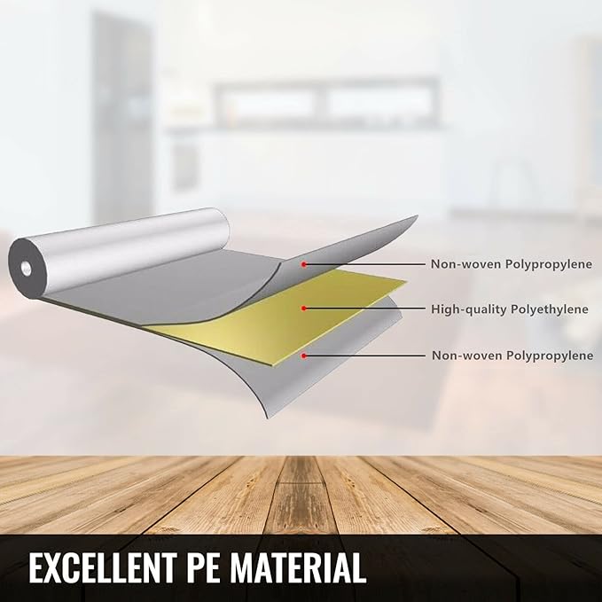 Waterproof Membrane for Shower 9.8 Inch X 98.5 Ft / 83.6 Sq Ft Waterproofing Membrane 20mil Thickness Tile Underlayment Waterproof for Sauna Bathroom Walls 83.6 sqft Polyethylene Fabric Roll