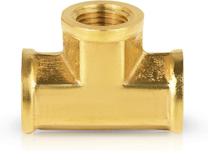 100-PCs HeSun Brass Pipe Fitting, 1/8" x 1/8" x 1/8" NPT Female Thread Tee