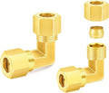 ChillWaves Brass Compression Tube Fitting, 5/8" OD x 5/8" OD 90 Degree Elbow Compression Union Connector(2-PACK)