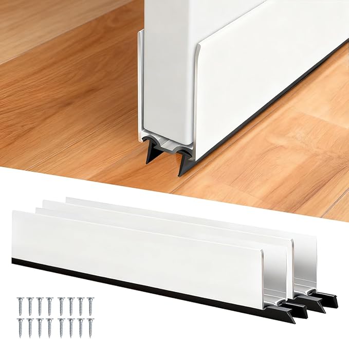 1" x 36" White Aluminum Storm Door Sweep Replacement Weatherproof Bottom Seal for Security Doors (1, White)
