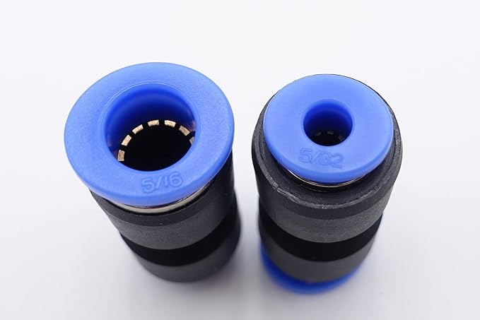Push to Connect Fitting 5/16" Tube OD x 5/32" Tube OD Reducer, Pneumatic Air Water Straight Union Two Way Connector/Coupler (Pack of 5)