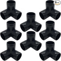 1“ Tee PVC Fitting 3 Way Elbow Connector, Furniture Grade 90 Degree Elbow Side Outlet, PVC Corner Fittings for Building Furniture Greenhouse Shed Pipe Fittings Tent Connection (Pack of 8)