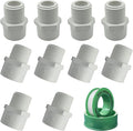 10Pcs 1 inch NPT Male Thread PVC Pipe Fitting Adapter Connector(Socket x NPT Male), Pipe Connectors, 1 inch Pipe Fitting, PVC Pipe Coupling for Plumbing Water Line, Schedule 40, White