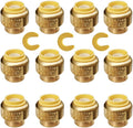 HQMPC 1/2" Push Fit PEX End Cap, Push-to-Connect Brass Plumbing Fittings No Lead Brass Plumbing Fittings with Disconnect Clip for Copper, CPVC 12Pcs