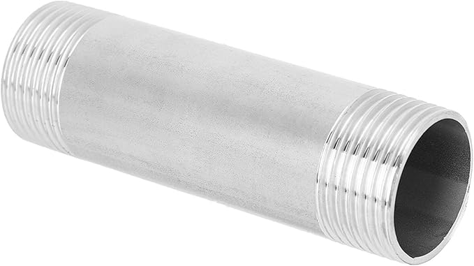 Pwshymi 304 Stainless Steel Nipple Threaded Pipe Connector Fittings for Pipeline Accessory