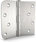 12 Pack goldenwarm Door Hinges Satin Nickel 4inch Interior Door Hinges with Square & Round Corners, Brushed Nickel Flat Butt Hinges Door Hardware