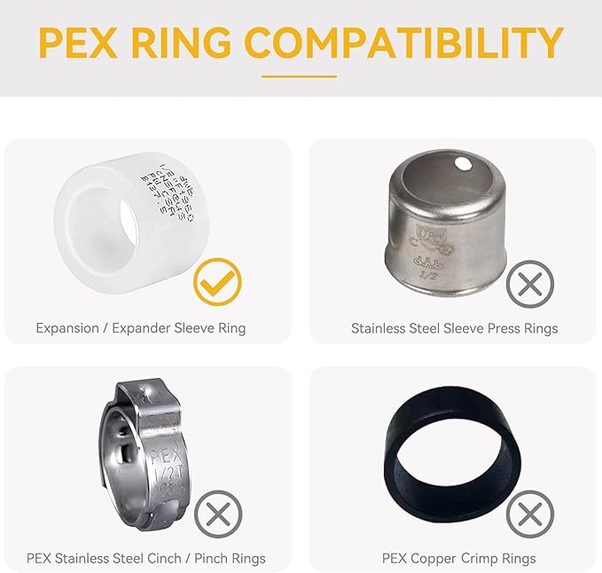 100-Pack PEX-A Fittings, 1/2" x 1/2" Pex-a Expansion Male NPT Adapter, ASTM F1960 Threaded Adapter for Pex A Tubing(PEX1960016-100Pack)