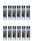 GE Supreme Paintable Silicone Caulk for Window & Door, White, 9.5 fl oz Cartridge, 12 Pack - 100% Waterproof Silicone Sealant, 7X Stronger Adhesion, Freeze & Sun Proof