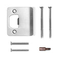 Extended Strike Plate 2" x 2-1/4", Heavy Duty Version with Reinforced Torx/Star Screws & Bit, Extender Lip Door Latch Striker, Exterior/Interior Door Restorer Kit (Satin Nickel, 1 Pack)