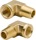 Legines 1/8 Inch Brass Street 90 Degree Elbow 1/8" NPT Male x 1/8" NPT Female Forged Pipe Fitting (Pack of 2)