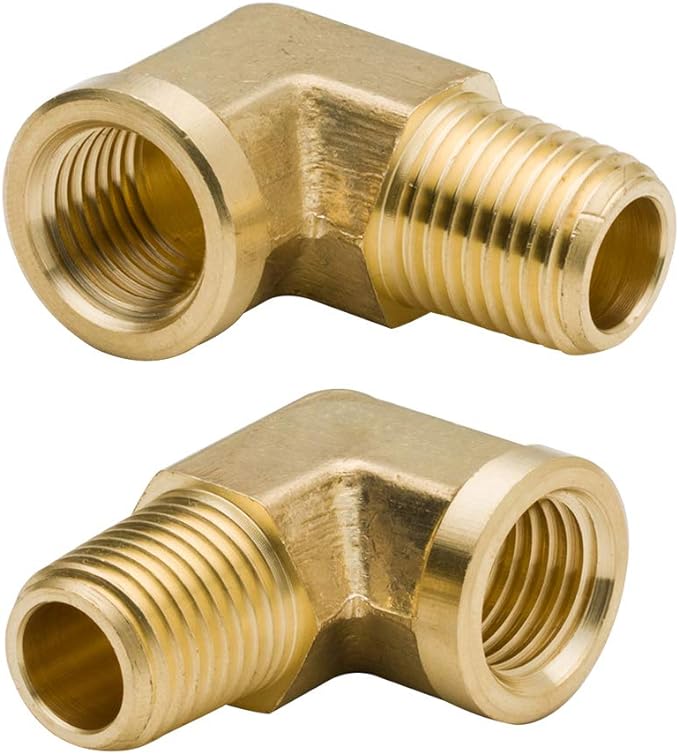 Legines 90 Degree Brass Street Elbow 1/2" NPT Male x 1/2" NPT Female Forged Pipe Fitting (Pack of 2)