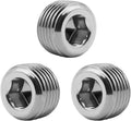 JoyTube 1/2" NPT Pipe Plug Male Thread Stainless Steel Fitting Countersunk Internal Hex Head(Pack of 3)