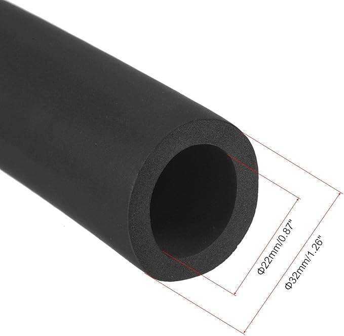 uxcell Foam Tubing for Handle Grip Support, Pipe Insulation, 22mm ID 32mm OD 1m Length Black