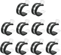 uxcell 1"(24mm) Cable Clamp, 304 Stainless Steel Rubber Cushioned Insulated Clamp R Shape Metal Clamp Tube Holder for Pipe Hose Wire Cord Installation 10Pcs
