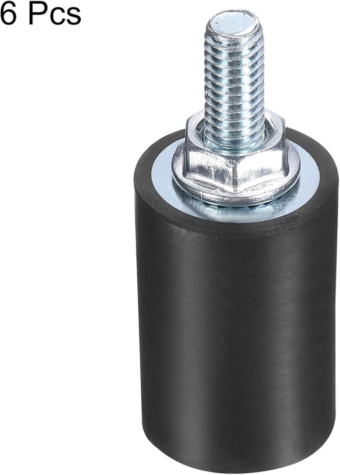 uxcell 6pcs M6x18mm Rubber Isolator Mounts with Studs 20x30mm Male Female Vibration Shock Absorber Zinc Plated Cylindrical Thread Mounts Anti Vibration Isolators with 6pcs M6 Lock Nuts