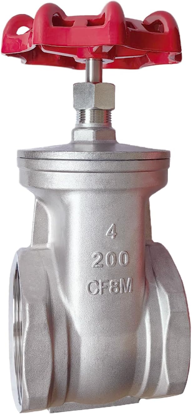 304 Stainless Steel Gate Valve,4" NPT Stainless Steel Female Threaded Rotary globe valve for water flow switches, fuel water vapor, air switches, for sump pumps and air compressors DN100