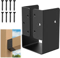 Concealed Joist Hanger (4 Pack),4"x6" Outdoor Concealed-Flange Joist Bracket with Screws, Q235B Steel Powder Coated Concealed Mount Light Joist Hangers for 4"x6" Beam, Swing, Handrail, Fence