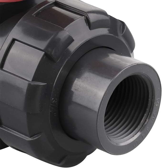 DERNORD 2 Pack PVC True Union Ball Valve NPT Threaded with Full Port, EPDM O-Rings, and Reversible PTFE Seats, Rated at 200 PSI (3/4 Inch NPT Threaded)