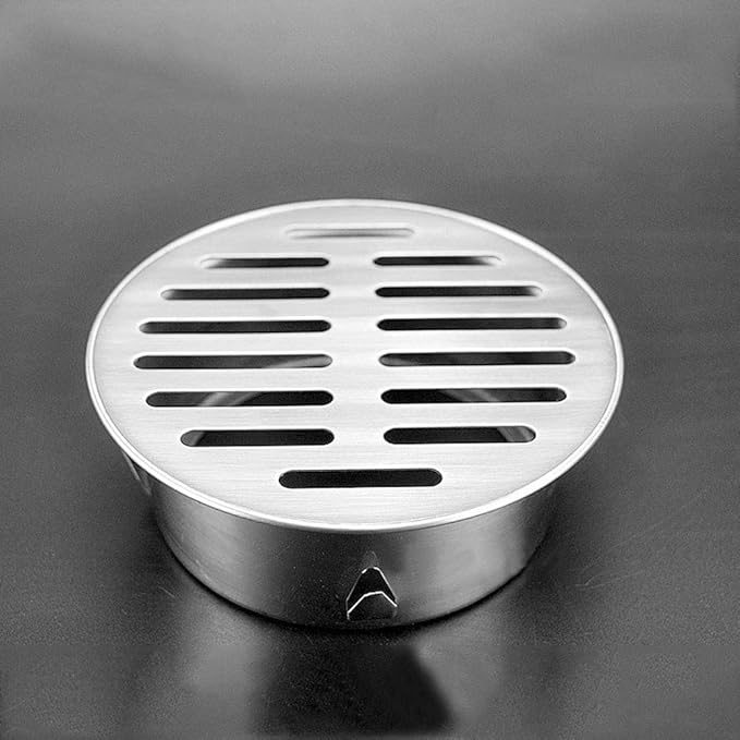 Floor Drain Cover, Stainless Steel Round Anti Blocking Round Grate Cover, Balcony Snap-in Drain Drain Strainers for Bathroom, Kitchen, Washroom, Patios(110 Flat Mouth)