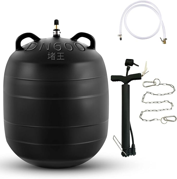 Test-Ball Pipeline Plugging Air Bag,Sewer Test Plug，Water Shut Off Airbag, Rubber Plumbing Balloon，Inflatable Pipe Test Plug，Used for Drainage Pipe, Sewage Pipe Temporary Water Blocking (24 Inchs)