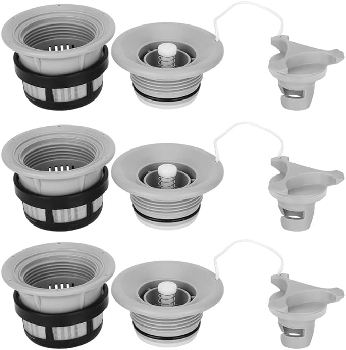 3Pcs Air Valve, Inflatable Tent Air Valve with Filter Mesh Accessory for Inflatable Tent Boat Kayaks(Gray) Rowing Supplies Air Tumble Track Valve Spiral Air Plug Air Valve Replacement