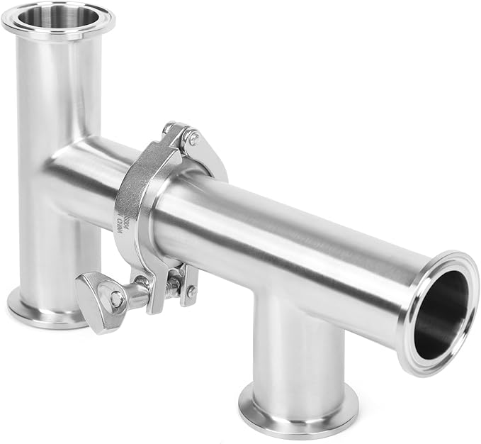 2" Tri Clamp Tee 3 Way Sanitary Fitting Equal Tee Tube 50.5mm Pipe OD Stainless Steel 304 Sanitary Polished