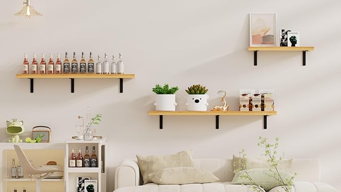 16 Pack - L 10" x H 6" x W1.5, 5mm Thick Black L Shelf Bracket, Iron Shelf Brackets, Metal Shelf Brackets, Floating Shelf, Shelf Supports with Screws